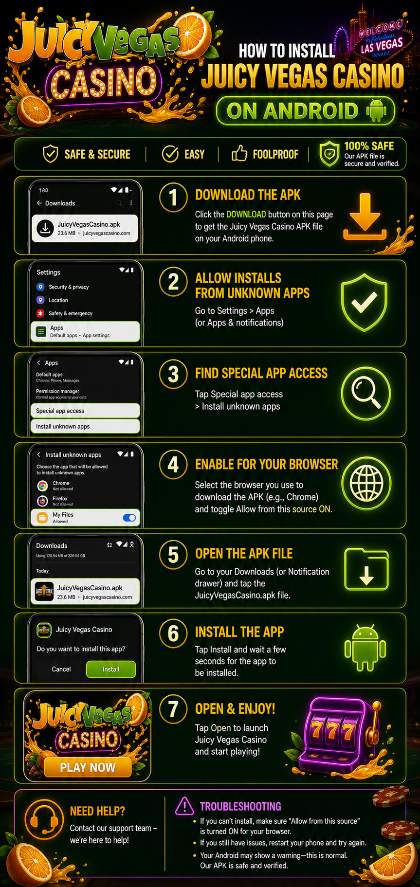 How to install Juicy Vegas Casino on Android