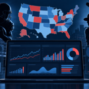 Editorial illustration of Michigan sports betting handle data and state market charts