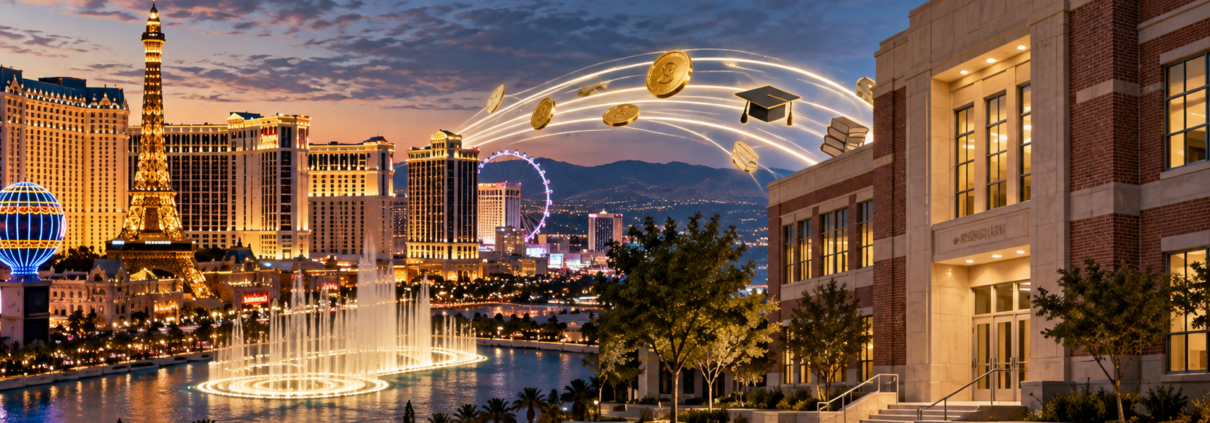 Editorial illustration for Nevada Gaming Taxes: A Report Revisits Their Role in Public Schools