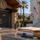Editorial illustration of a California tribal casino legal dispute